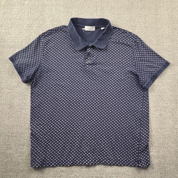 Cotton And Co Polo Shirt Adult Large Blue Short Sleeve Casual Preppy Men's - Picture 1 of 14